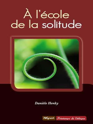 cover image of A l'école de la solitude